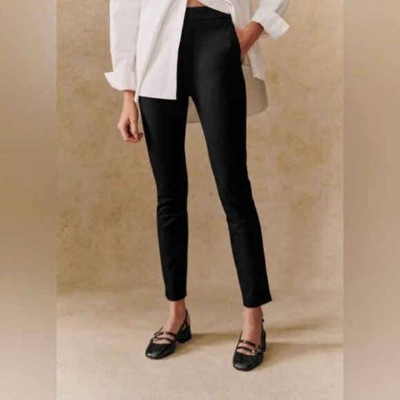 Sezane Pants - Sezane Clara Trousers Noir. - Size 32